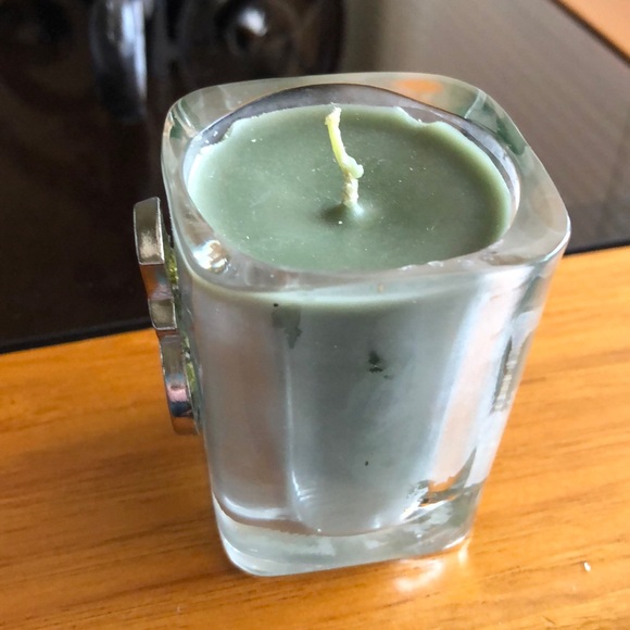 New-Small Glass Candle-Metal Snowman Decal-No Disc - Picture 2 of 5